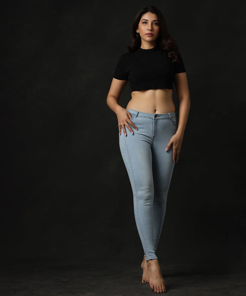 Side Panel Detail Light Blue Jean